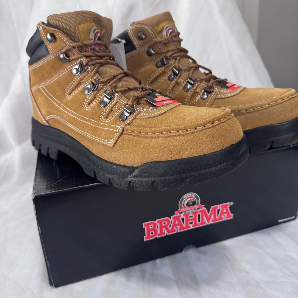 Brahma Men's Brown and Black Lace-Up Boots